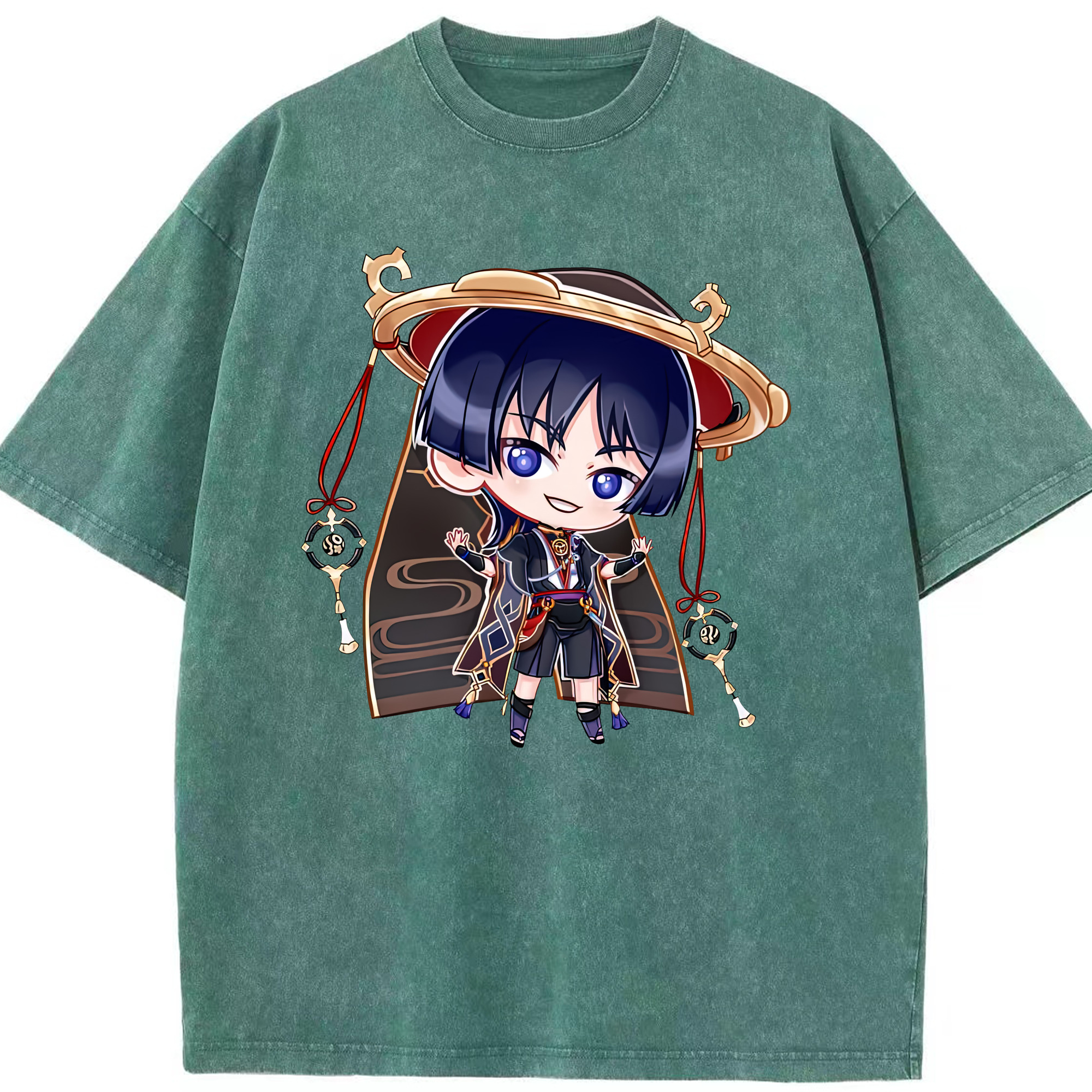 げんし神 さんペい genshin Sanpei 綿100% ヴィンテージ風 半袖Tシャツ（フロントプリント）